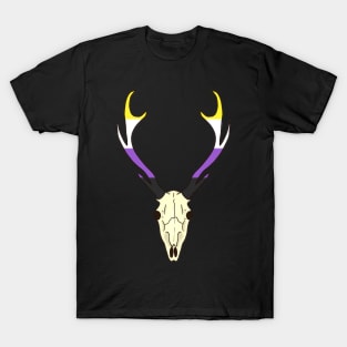 Nonbinary Pride Deer Skull T-Shirt